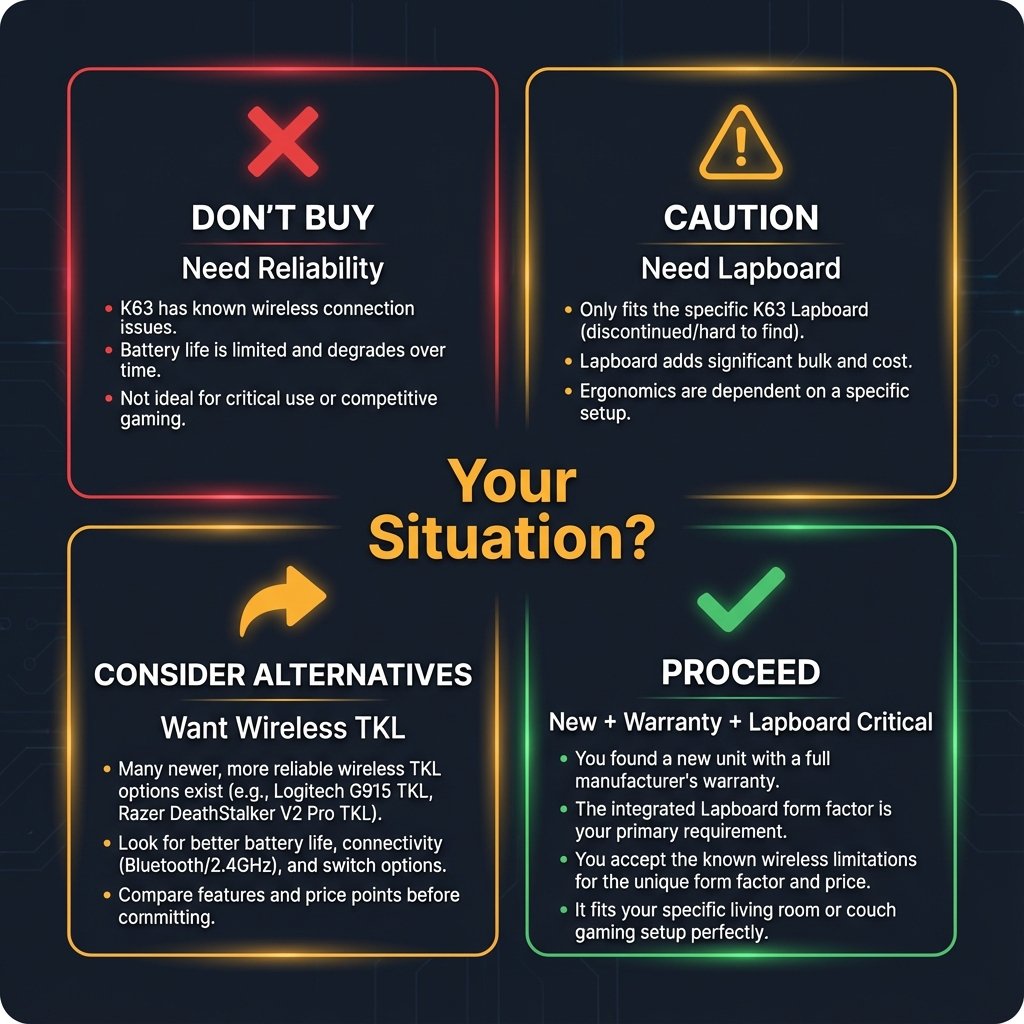 Buying decision matrix for Corsair K63 in 2025 based on user needs and reliability concerns